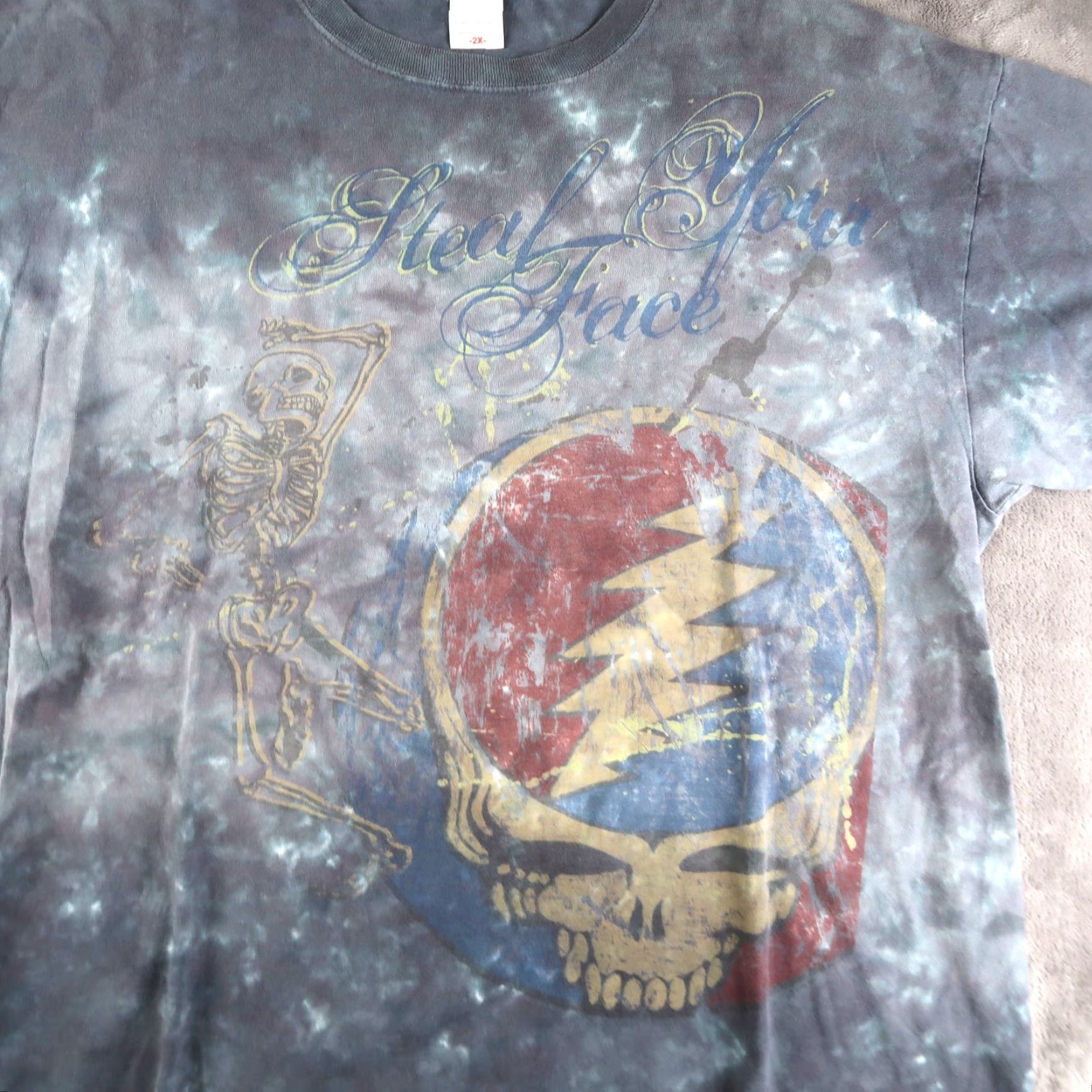 Liquid Blue VINTAGE Liquid Blue Grateful Dead Shirt 2XL Blue Graphic Print Short Sleeve Crew Neck Mens Rock 90s Steal Your Face Size US XXL / EU 58 / 5 - 4 Thumbnail