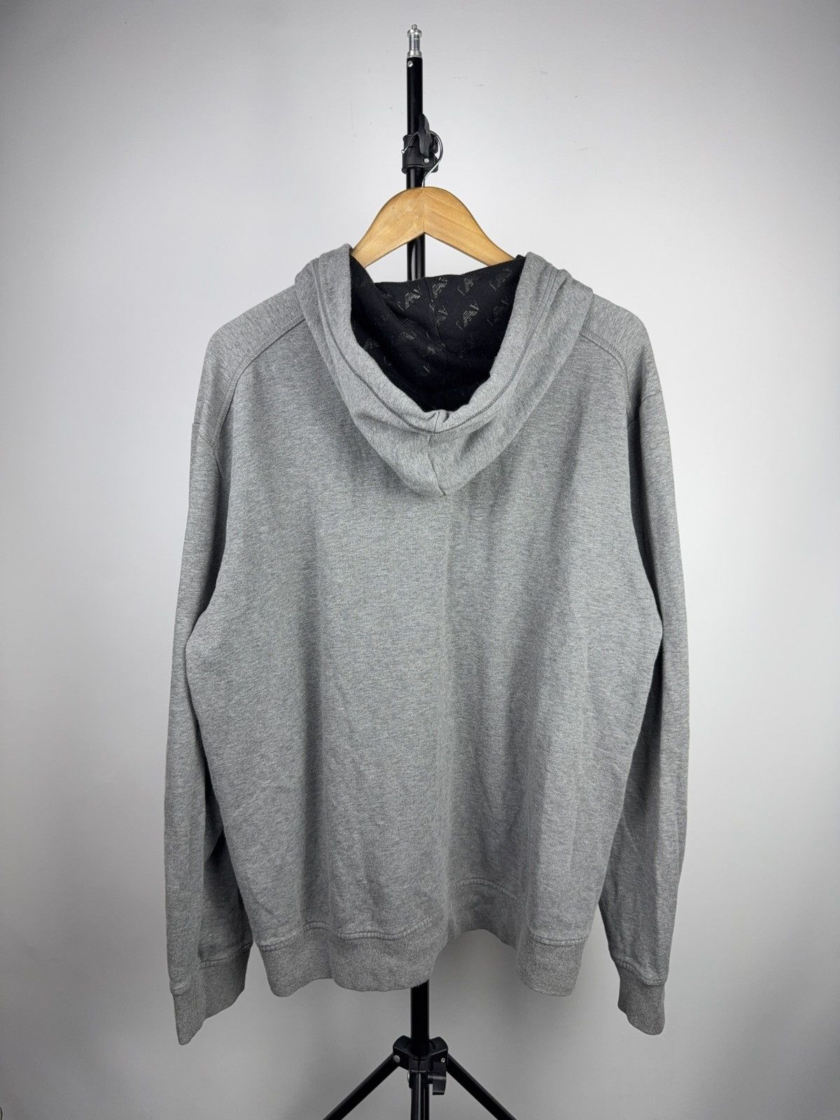 Armani 00s Armani Jeans Grey Zip Hoodie Logo Print Casual Fit Size US XL / EU 56 / 4 - 13 Thumbnail