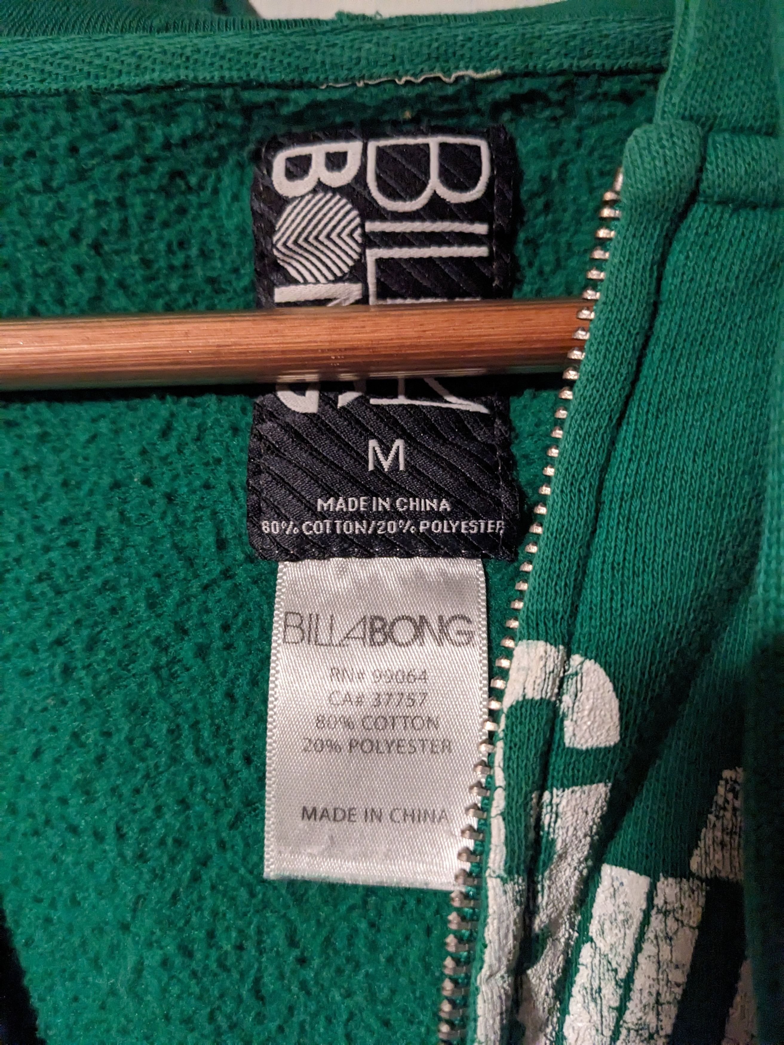 Billabong × Vintage Vintage Y2K BillaBong Green Medium Full Zip Hoodie Size US M / EU 48-50 / 2 - 2 Thumbnail