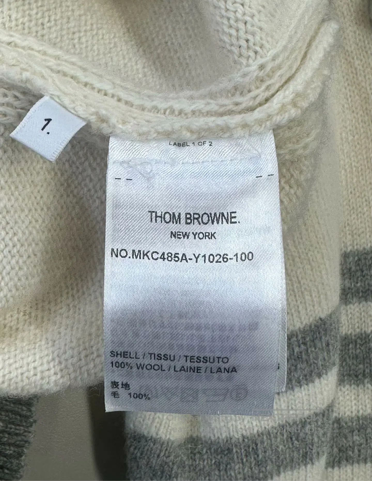 Thom Browne Thom Browne White and grey color block classic four-stripe Size S / US 4 / IT 40 - 4 Thumbnail