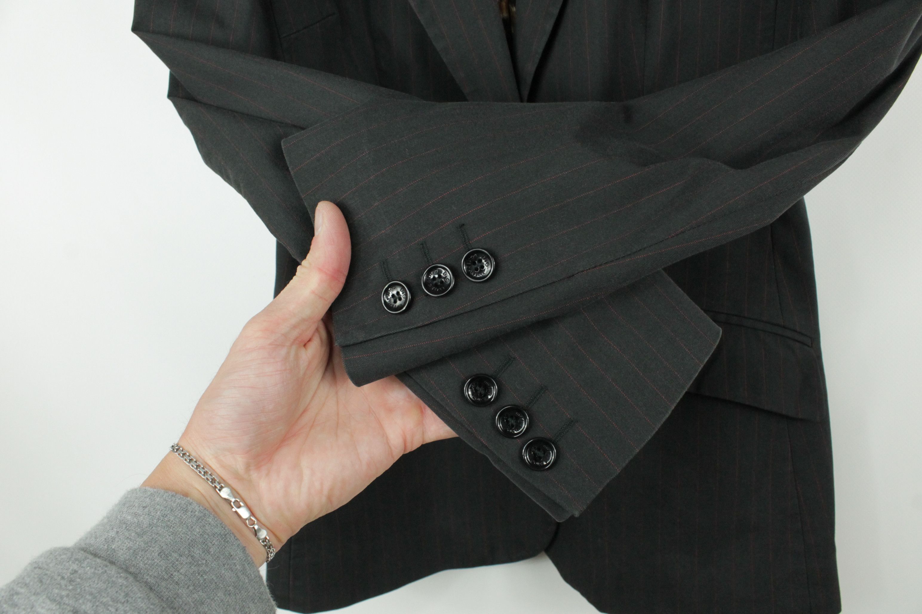 Dolce & Gabbana Dolce & Gabbana Slim Fit Pinstripe Blazer Leopard Lining Size M / US 6-8 / IT 42-44 - 4 Thumbnail