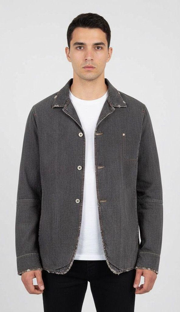 Japanese Brand Vintage Power To The People Denim Blazer Jacket Size US L / EU 52-54 / 3 - 1 Thumbnail