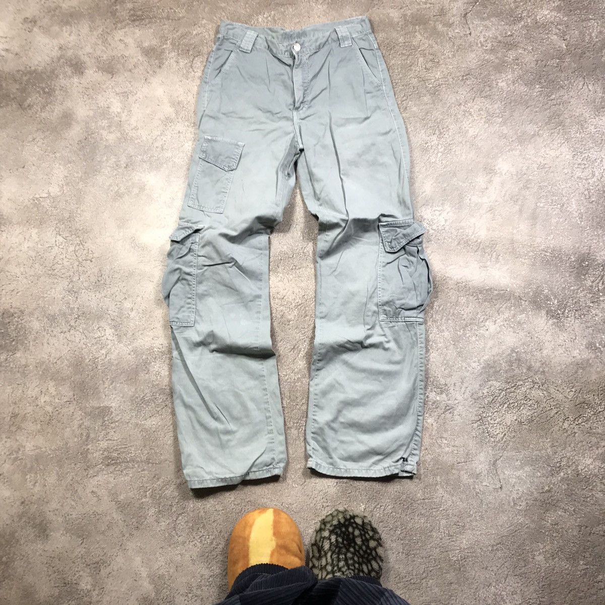 Vintage Y2K Distressed Baggy Cargo Pants Thrashed Techwear Logo 26 Size US 26 / EU 42 - 1 Thumbnail