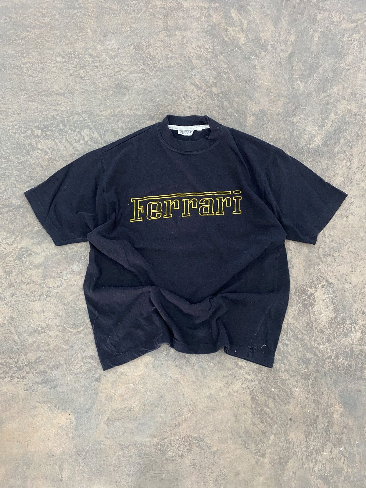 Ferrari Vintage Ferrari Black Spellout Tee 90s Size US L / EU 52-54 / 3 - 1 Thumbnail