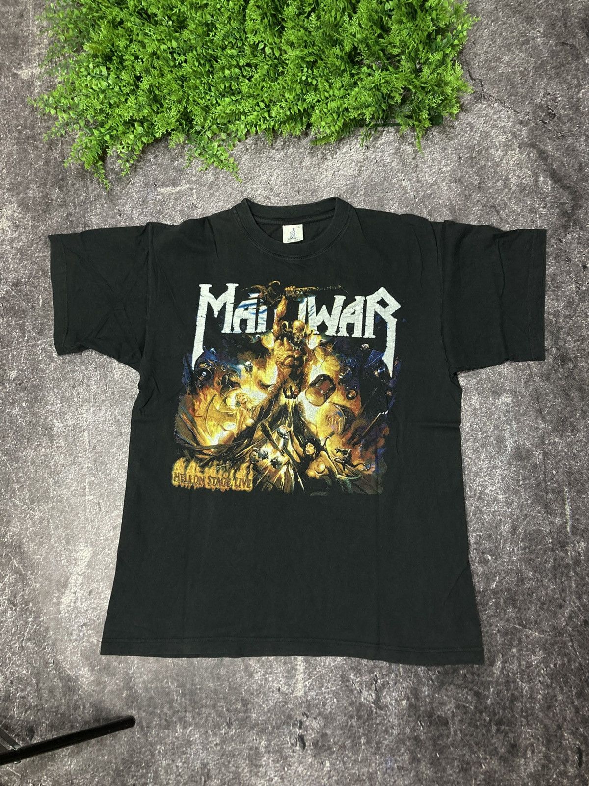 VINTAGE MANOWAR HELL ON STAGE LIVE USA T SHIRT TEE