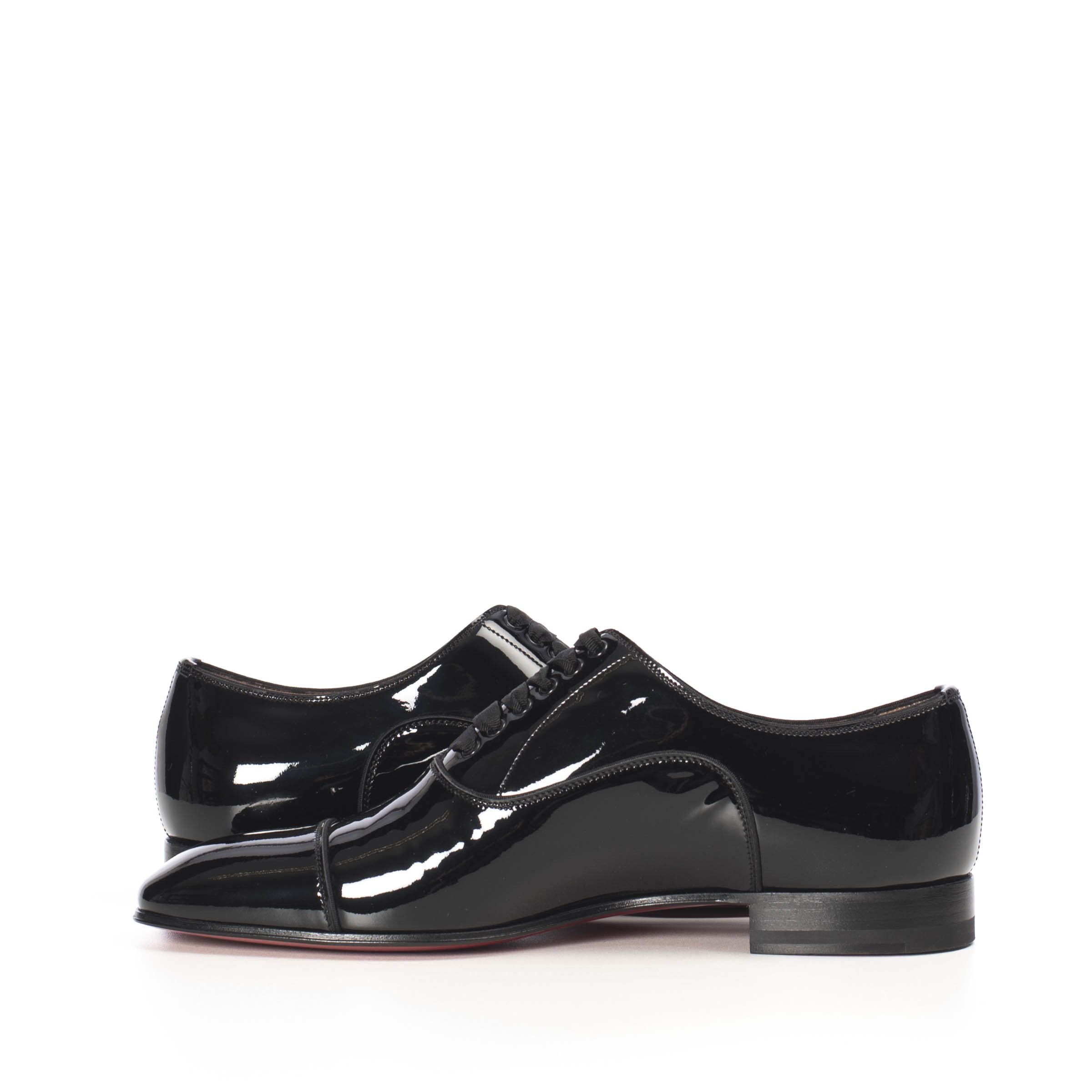Christian Louboutin Black Patent Leather Greggo Oxford Shoes Size 40 Size US 7 / EU 40 - 9 Thumbnail