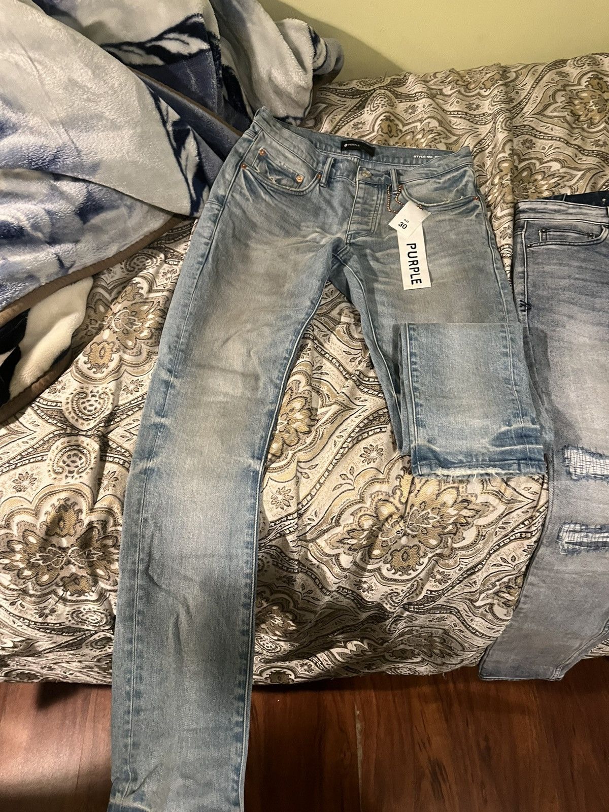 Purple Brand PURPLE BRAND (LIGHT INDIGO PLAIN VINTAGE JEAN) Size US 30 / EU 46 - 2 Thumbnail