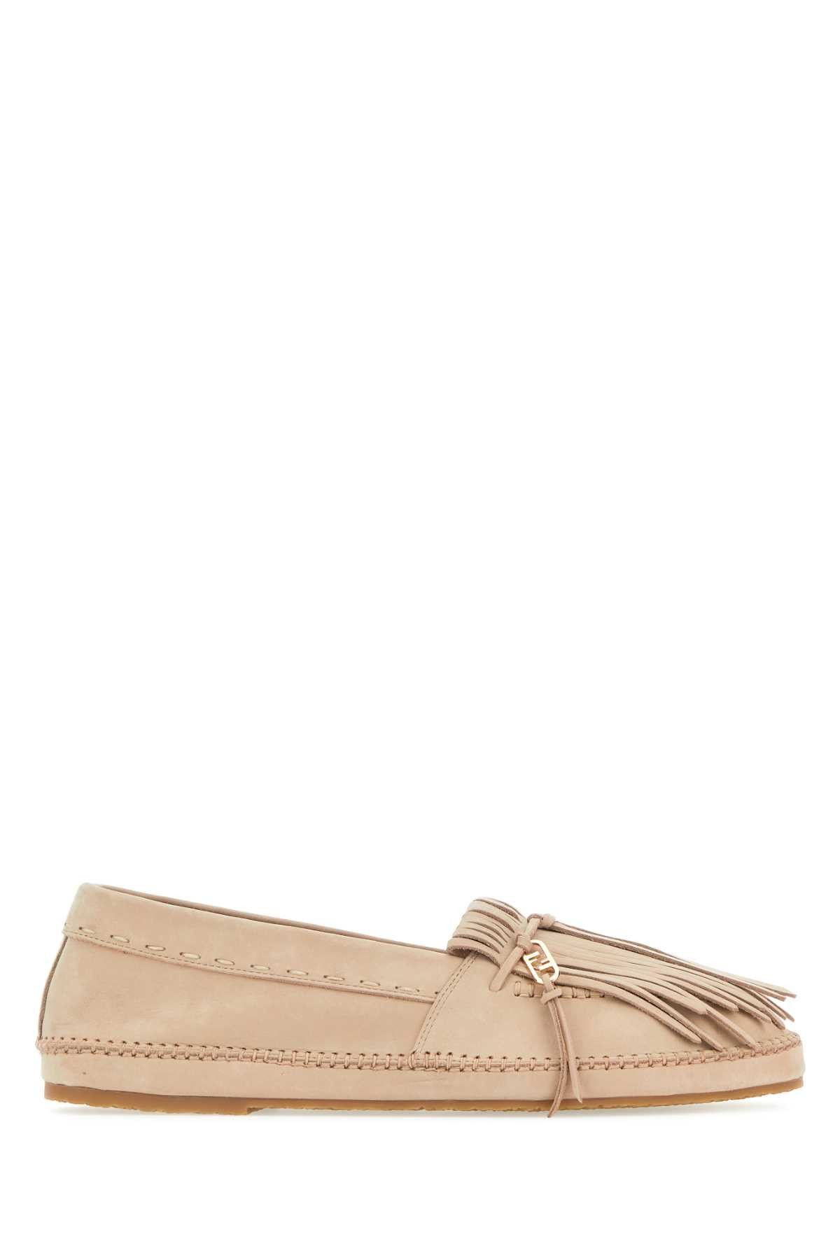 image of Sand Nubuck Fendi O Lock Loafers in Beige O Tan, Men's (Size 8.5)