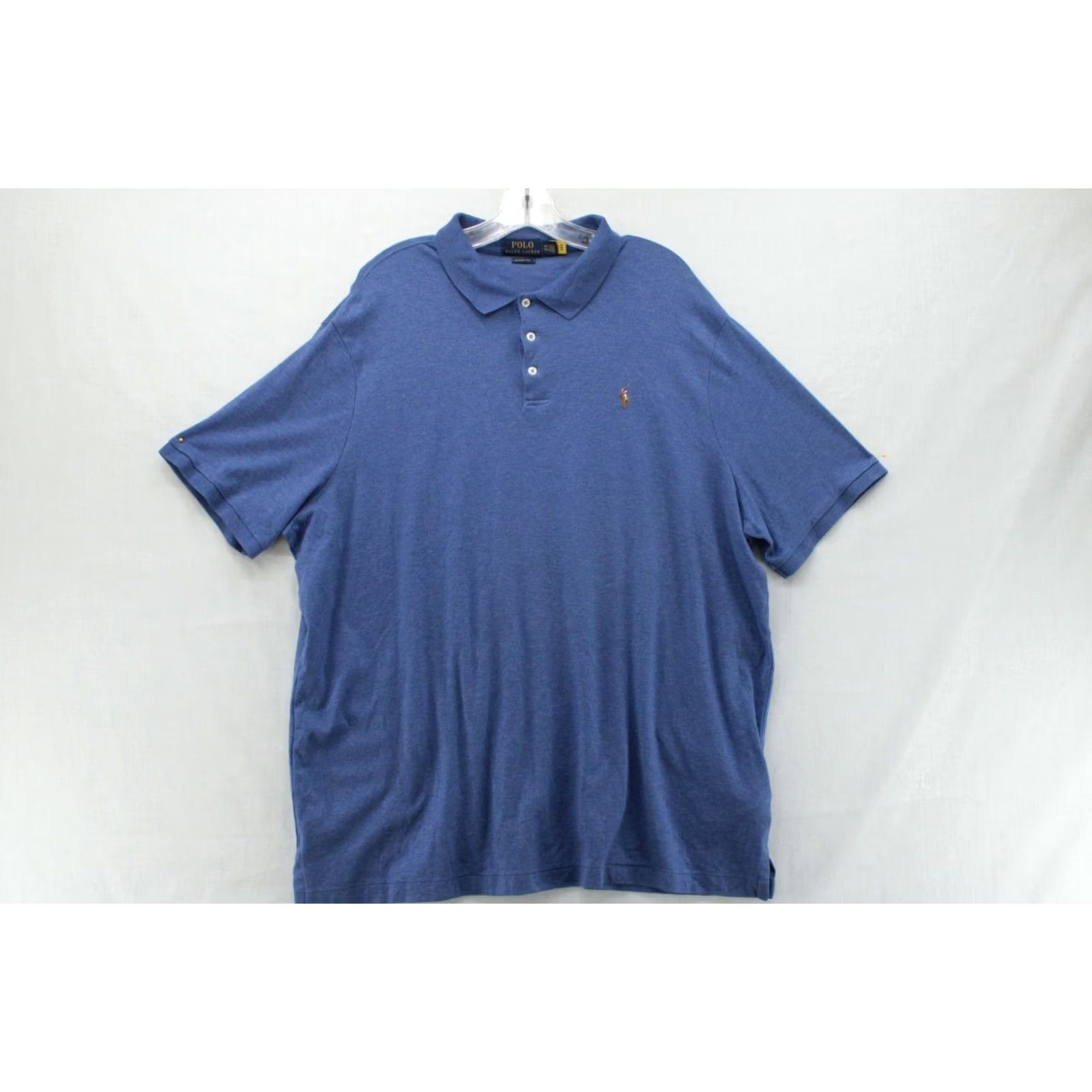 Polo Ralph Lauren Polo Ralph Lauren Shirt Mens XXL Blue Heathered Polo Cotton Flesh Pony Classic Size US XXL / EU 58 / 5 - 2 Thumbnail
