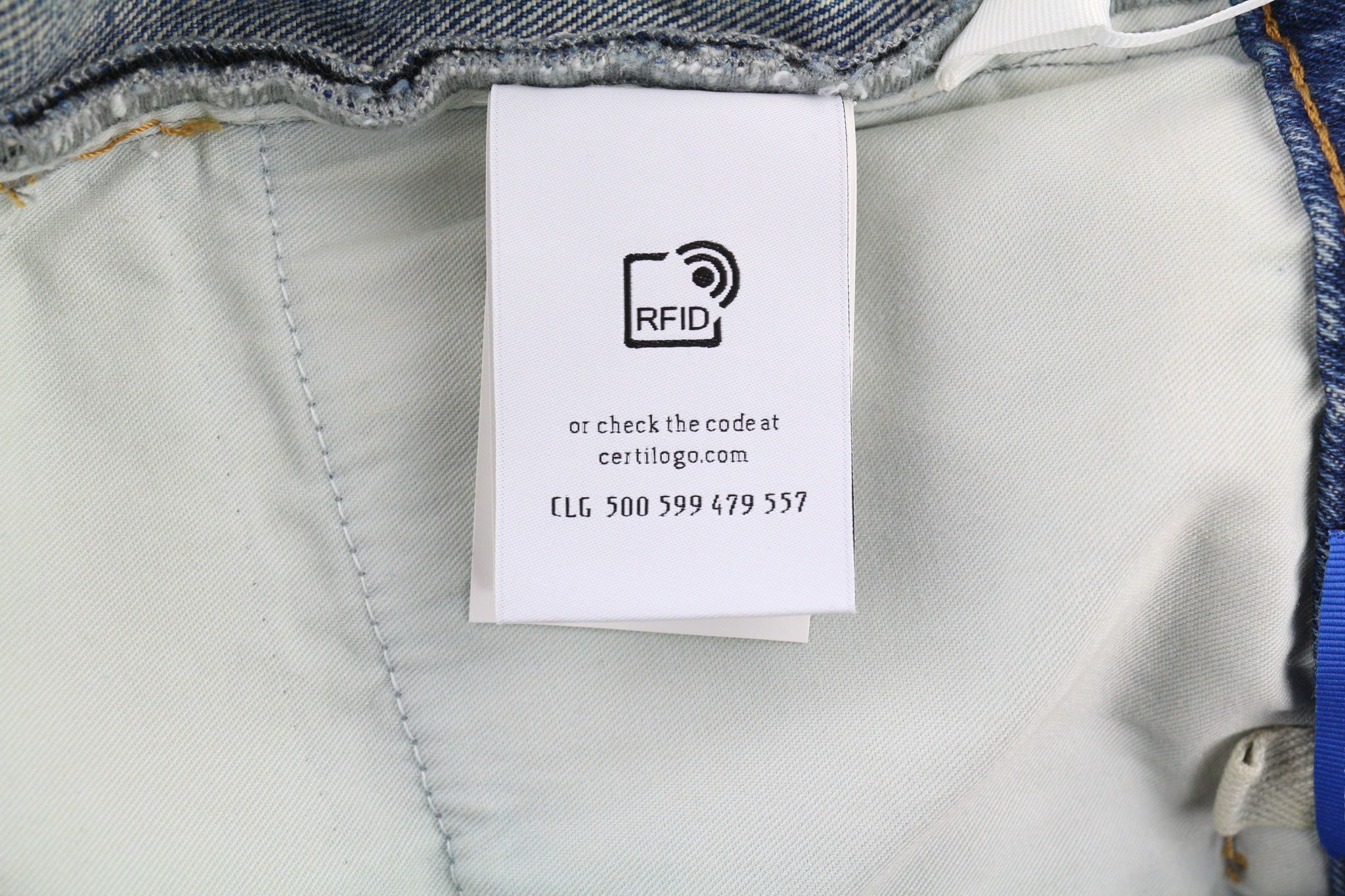 Off-White W29 Slim Flared Washed Zipped Cotton Blue 80243 Size 29" - 11 Thumbnail