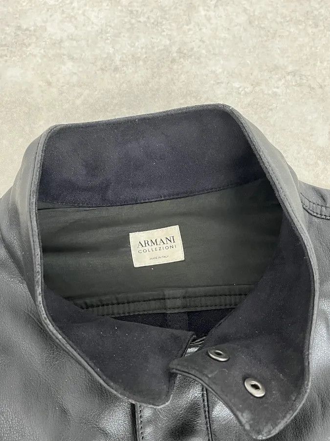 Armani Collezioni 2000s Armani Collezioni Black Leather Premium Jacket Size US L / EU 52-54 / 3 - 8 Thumbnail