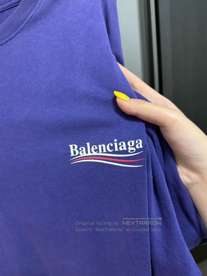 Balenciaga Balenciaga Cola Short Sleeve, Men's Blue, Size L Size US L / EU 52-54 / 3 - 2 Thumbnail