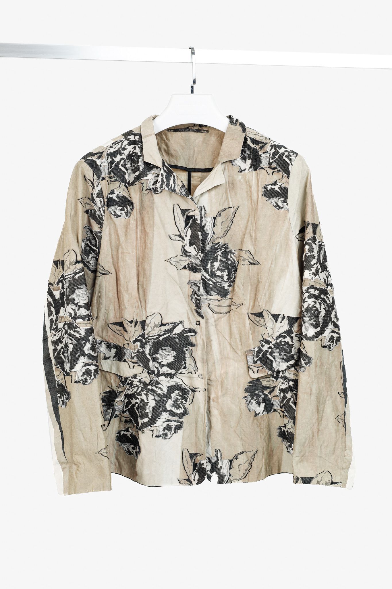 Annette Gortz Annette Gortz SS/17 Minda Taupe Floral-Jacquard Blazer Size XL / US 12-14 / IT 48-50 - 2 Thumbnail