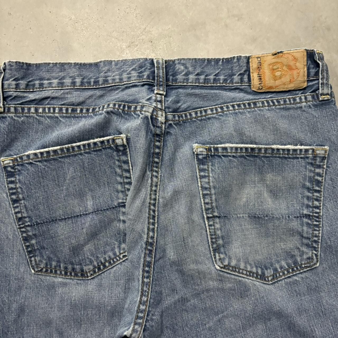Japanese Brand × Vintage Crazy Vintage Y2K/2000s Baggy Dark Wash Bullhead Skater Workwear Denim Jeans! Size US 33 - 7 Thumbnail