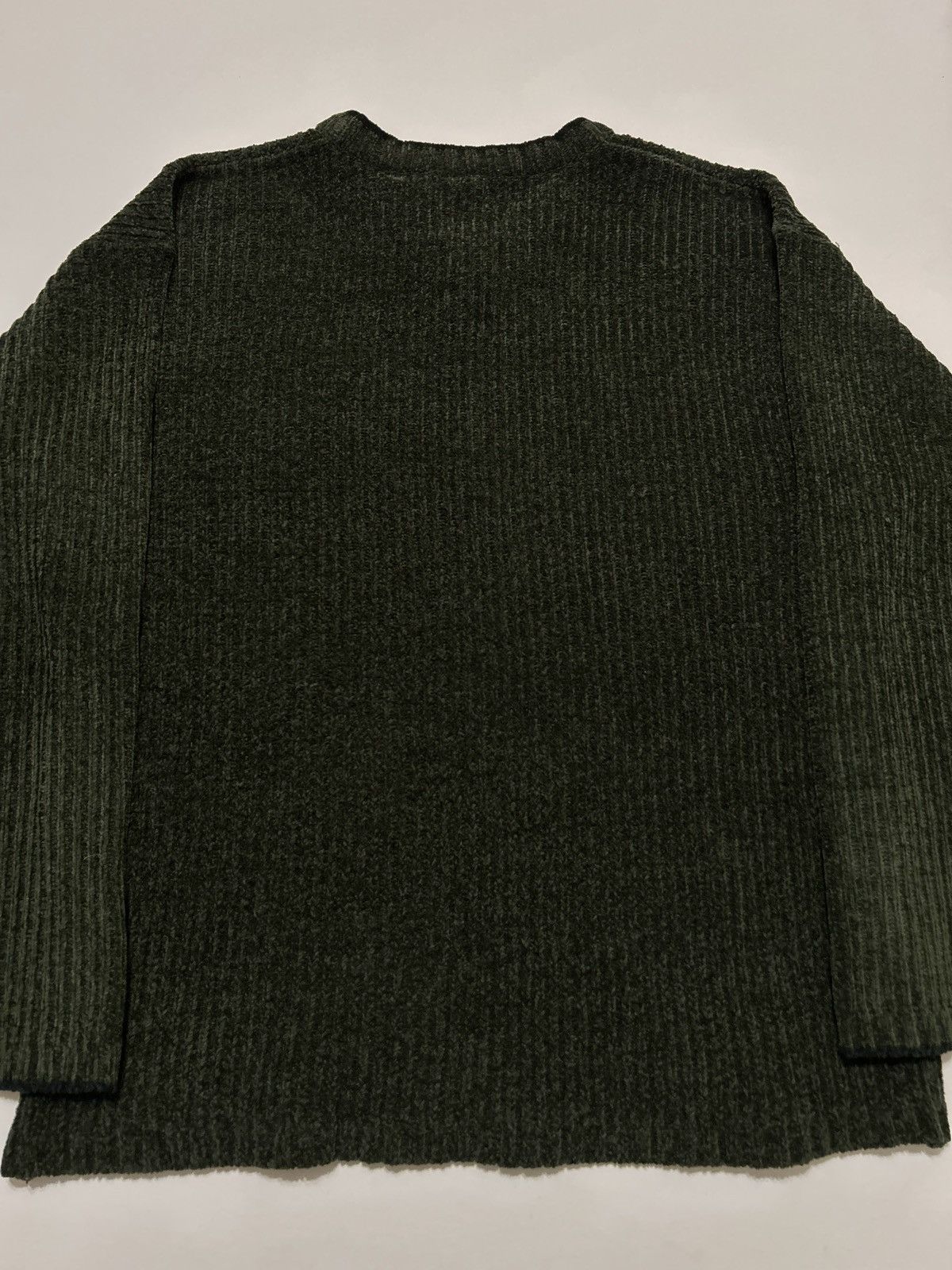 Anchor Blue VTG Anchor Blue Ribbed V-Neck Chenille Sweater Dark Green Size US L / EU 52-54 / 3 - 5 Thumbnail
