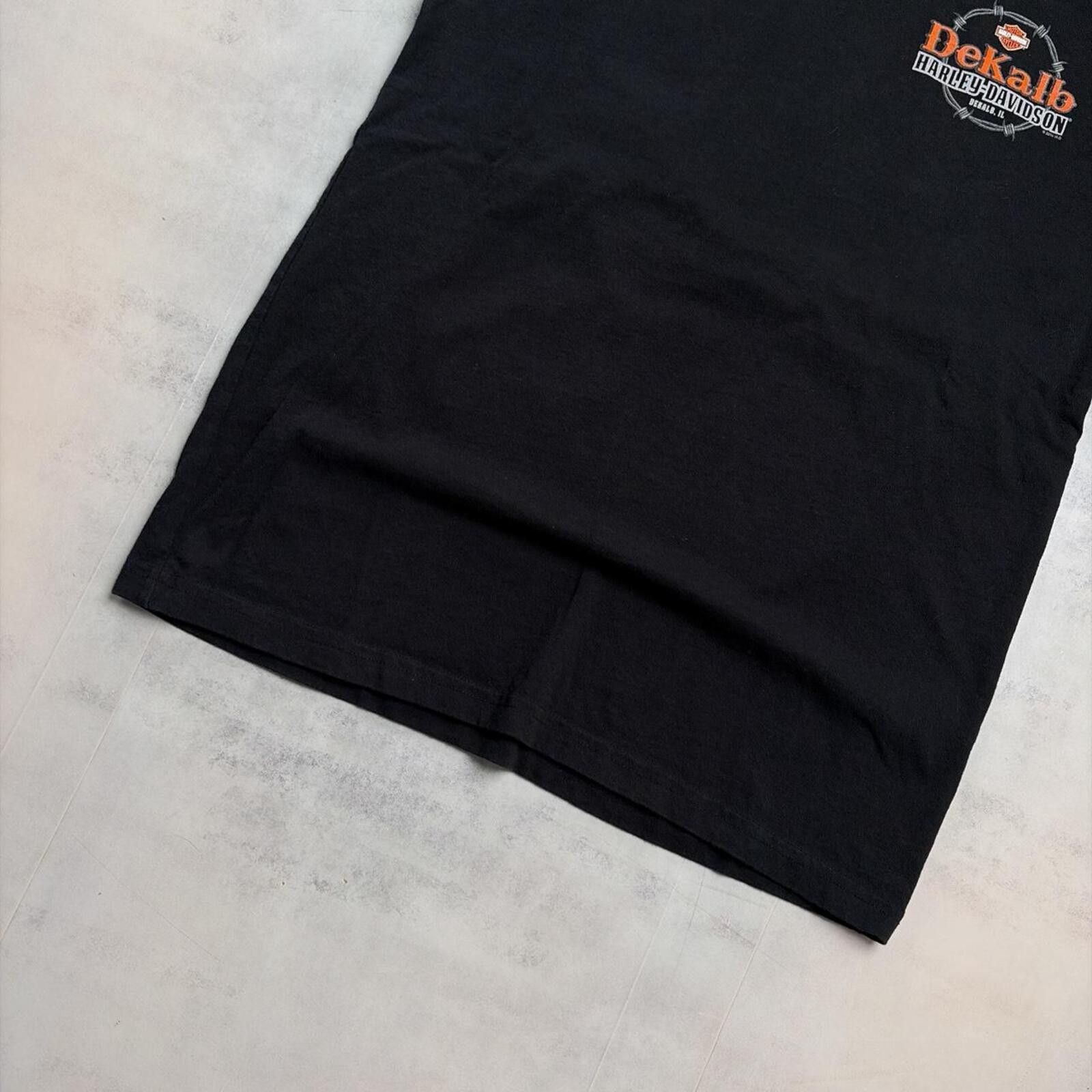 Harley Davidson Y2K Black Harley Davidson Grunge Biker T-Shirt Size US L / EU 52-54 / 3 - 4 Thumbnail