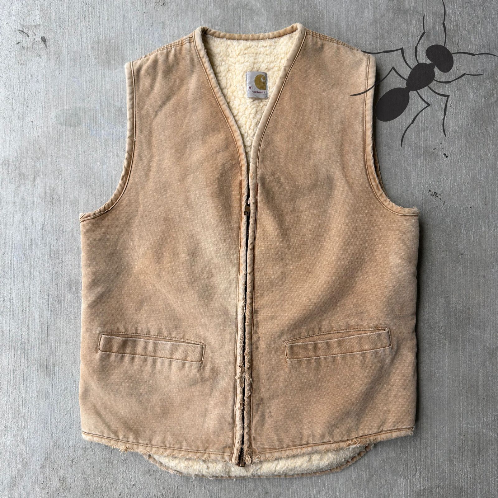 Vintage Y2K Carhartt brown Sherpa work wear vest