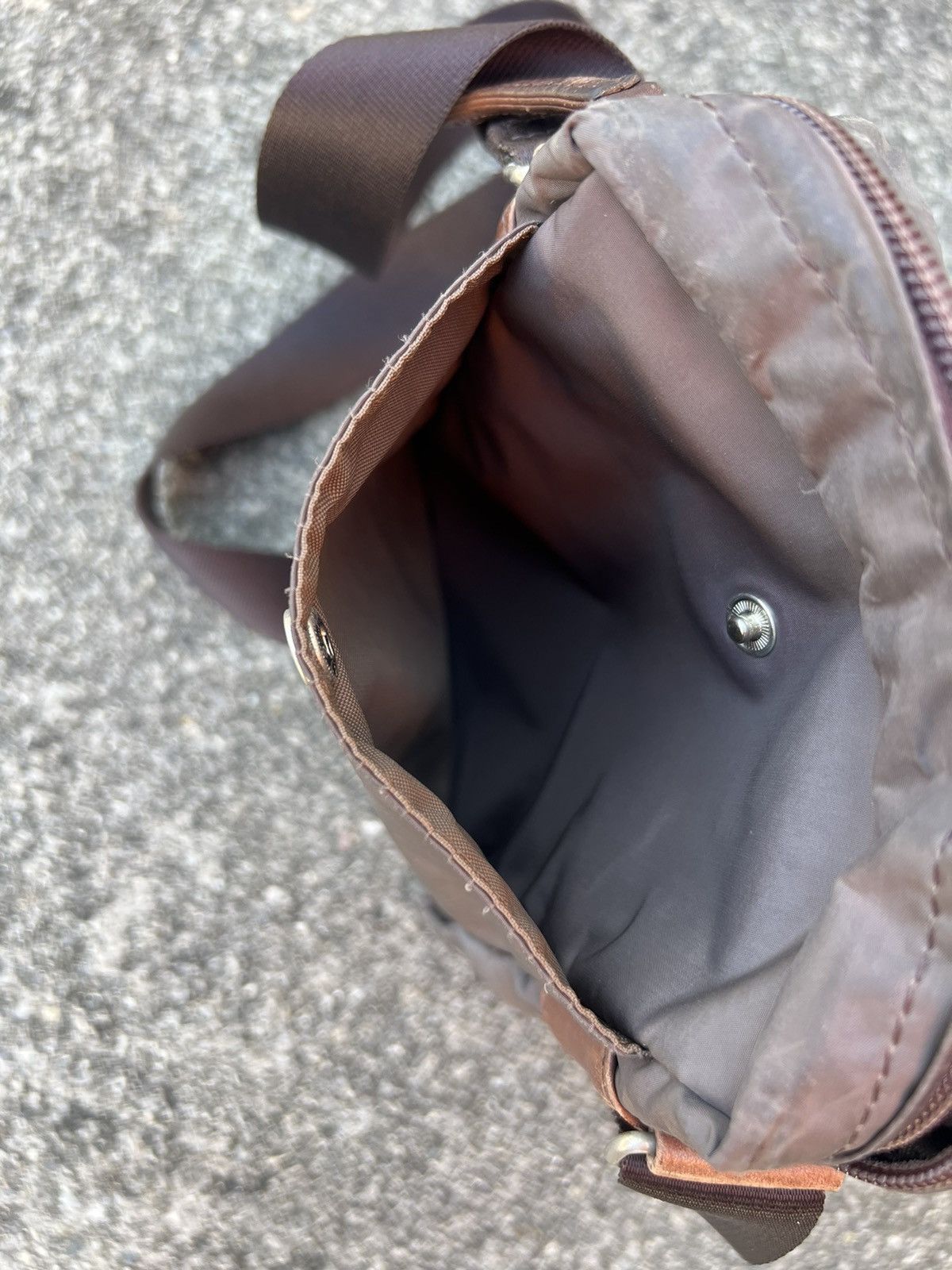 Vintage × Yohji Yamamoto Vintage Yohji Yamamoto Y’saccs Hybrid Patina Leather Wax Bag Size ONE SIZE - 17 Thumbnail