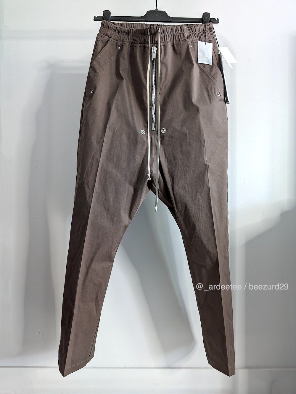 Pre-owned Rick Owens New Ss23 Bela Drawstring Pants Dust 50