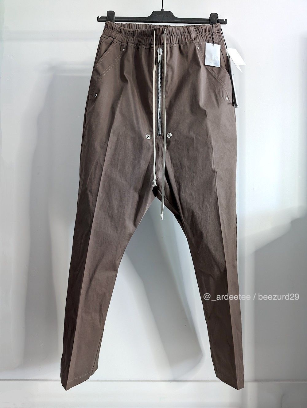 image of Rick Owens New Ss23 Bela Drawstring Pants Dust 50, Men's (Size 34)