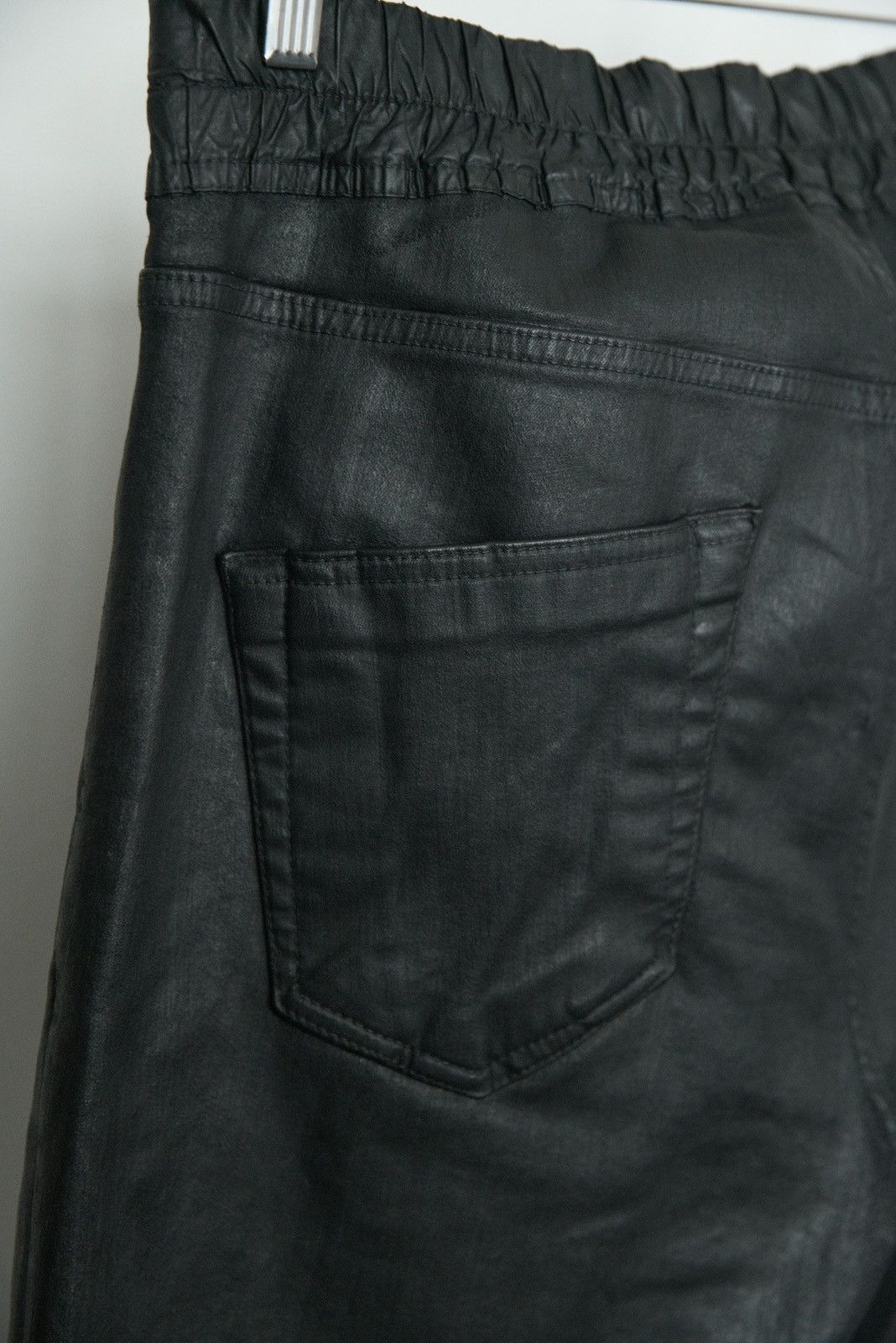 Rick Owens DRKSHDW slit cut waxed pants