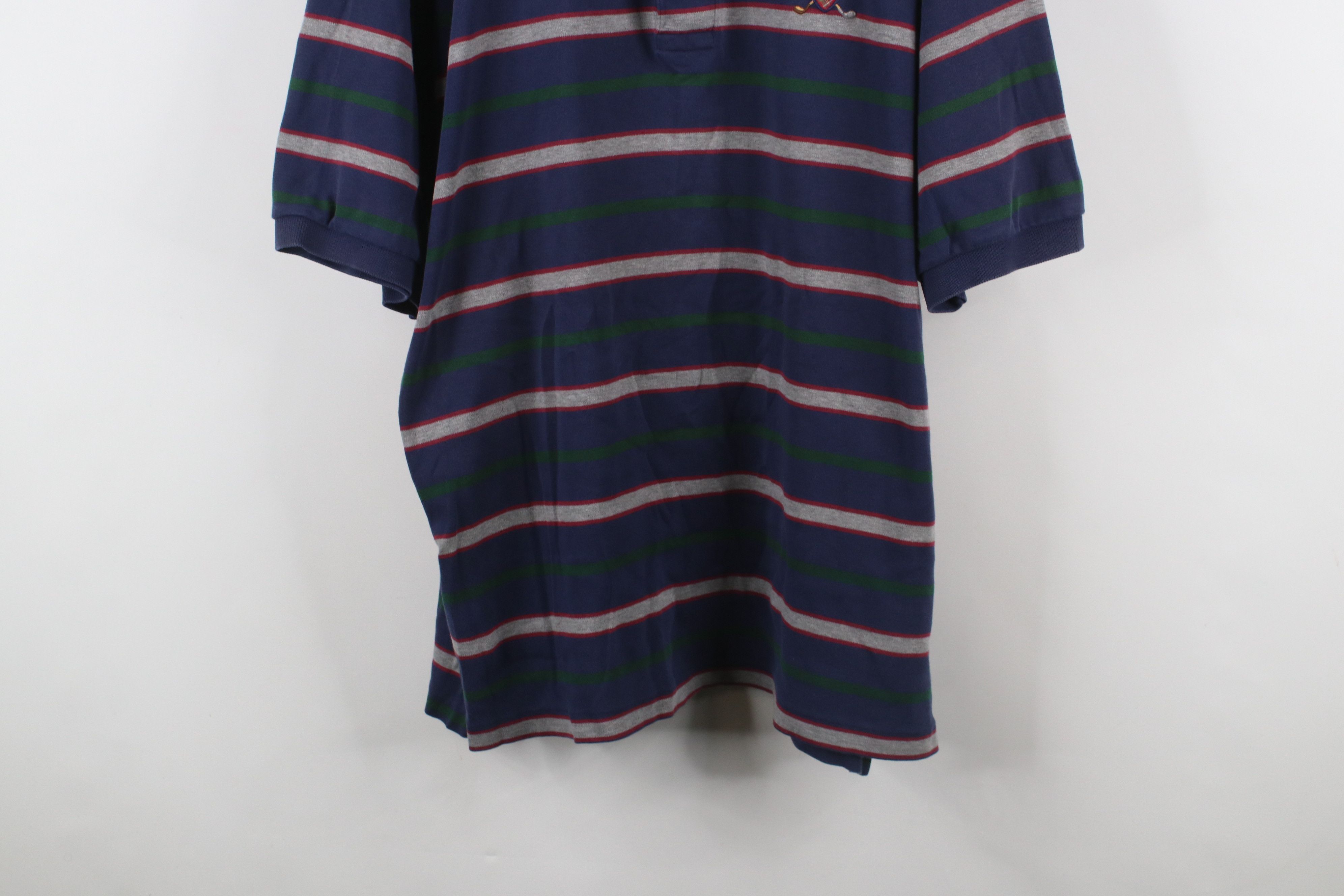 Ralph Lauren × Vintage Vintage 90s Ralph Lauren Spell Crest Striped Polo Shirt USA Size US XXL / EU 58 / 5 - 3 Thumbnail