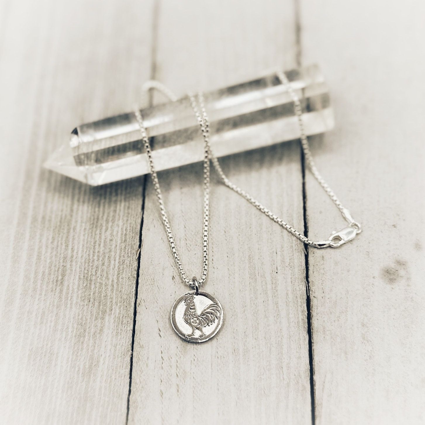 The Unbranded Brand Sterling Silver Chinese Zodiac Rooster Necklace Size ONE SIZE - 1 Thumbnail