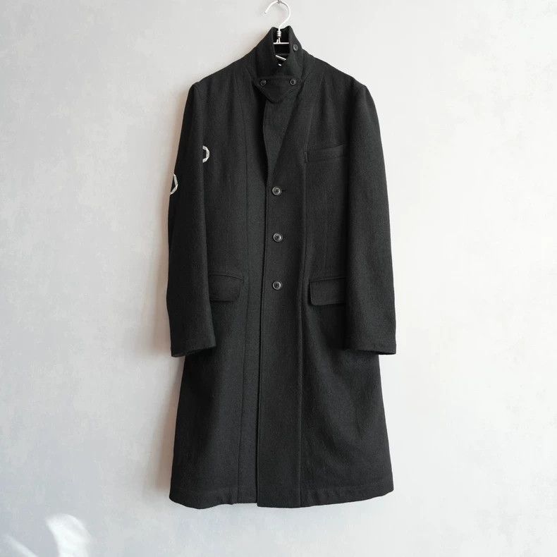 Yohji Yamamoto Yohji Yamamoto Yohji Yamamoto Wool Coat with Print Design Size US M / EU 48-50 / 2 - 3 Thumbnail