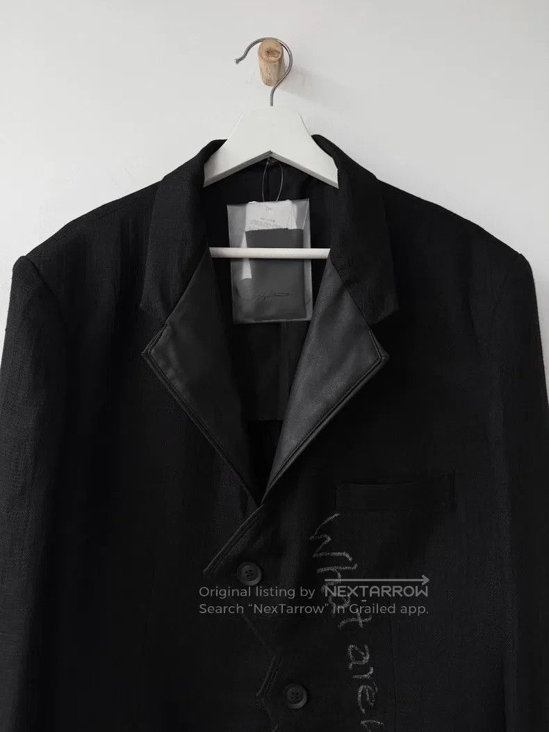 Yohji Yamamoto Yohji Yamamoto size 2 23SS Show Linen Sheepskin Text blazer Size 36R - 3 Thumbnail