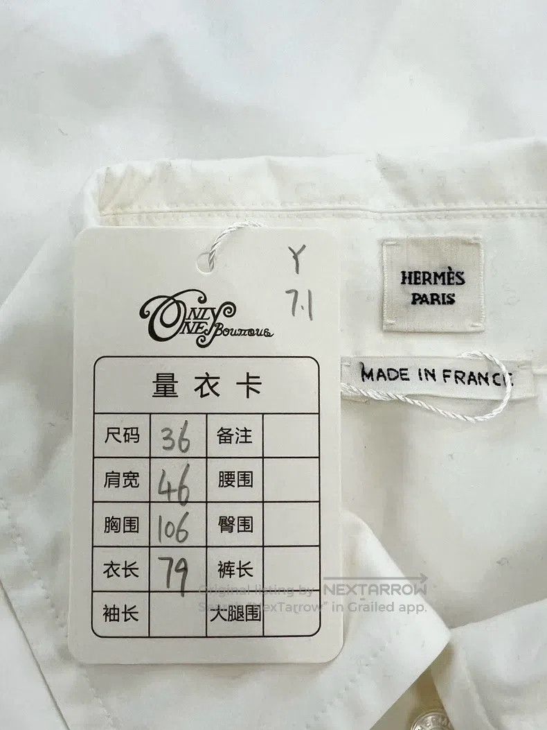 Hermes Hermes Design white waist-tie shirt Size XS / US 0-2 / IT 36-38 - 3 Thumbnail