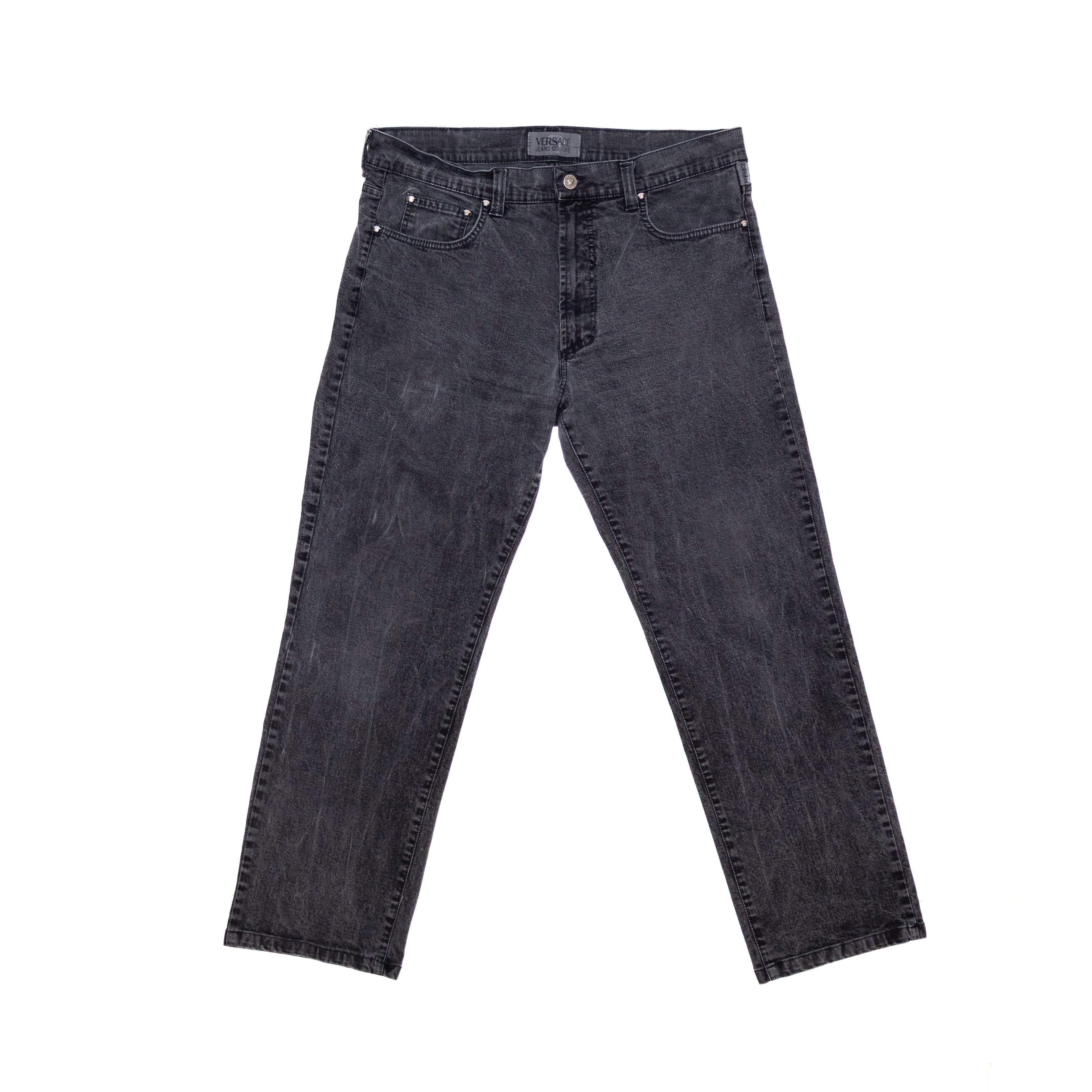 Versace 90s Versace Jeans Couture Black Wash Denim Jeans – Size 36 Size US 36 / EU 52 - 1 Thumbnail