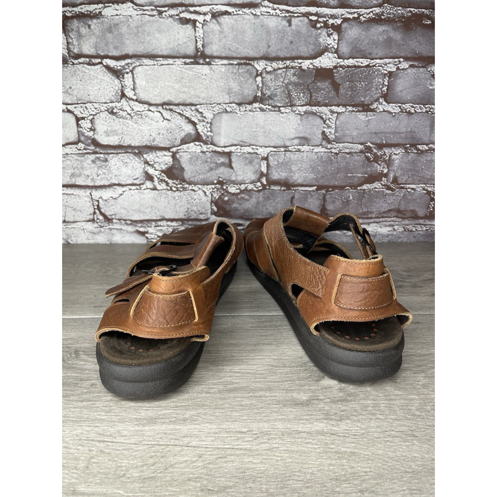 Mephisto MEPHISTO 4x Shock Brown Leather Fisherman Casual Strap Sanda Size US 13 / EU 46 - 4 Thumbnail