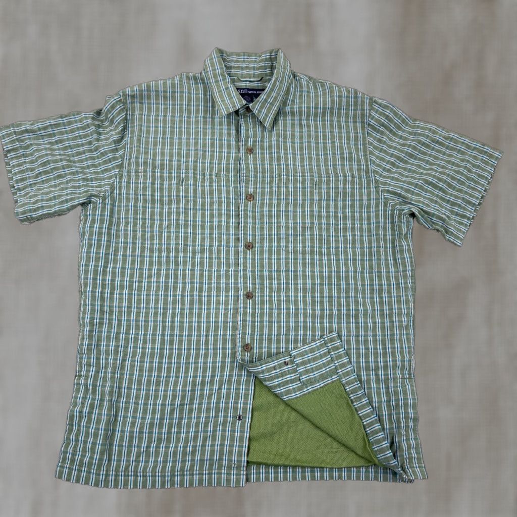 Vintage 5.11 Tactical Shirt Men L Green Plaid Button-Up Nylon Conceal Lined Size US L / EU 52-54 / 3 - 1 Thumbnail