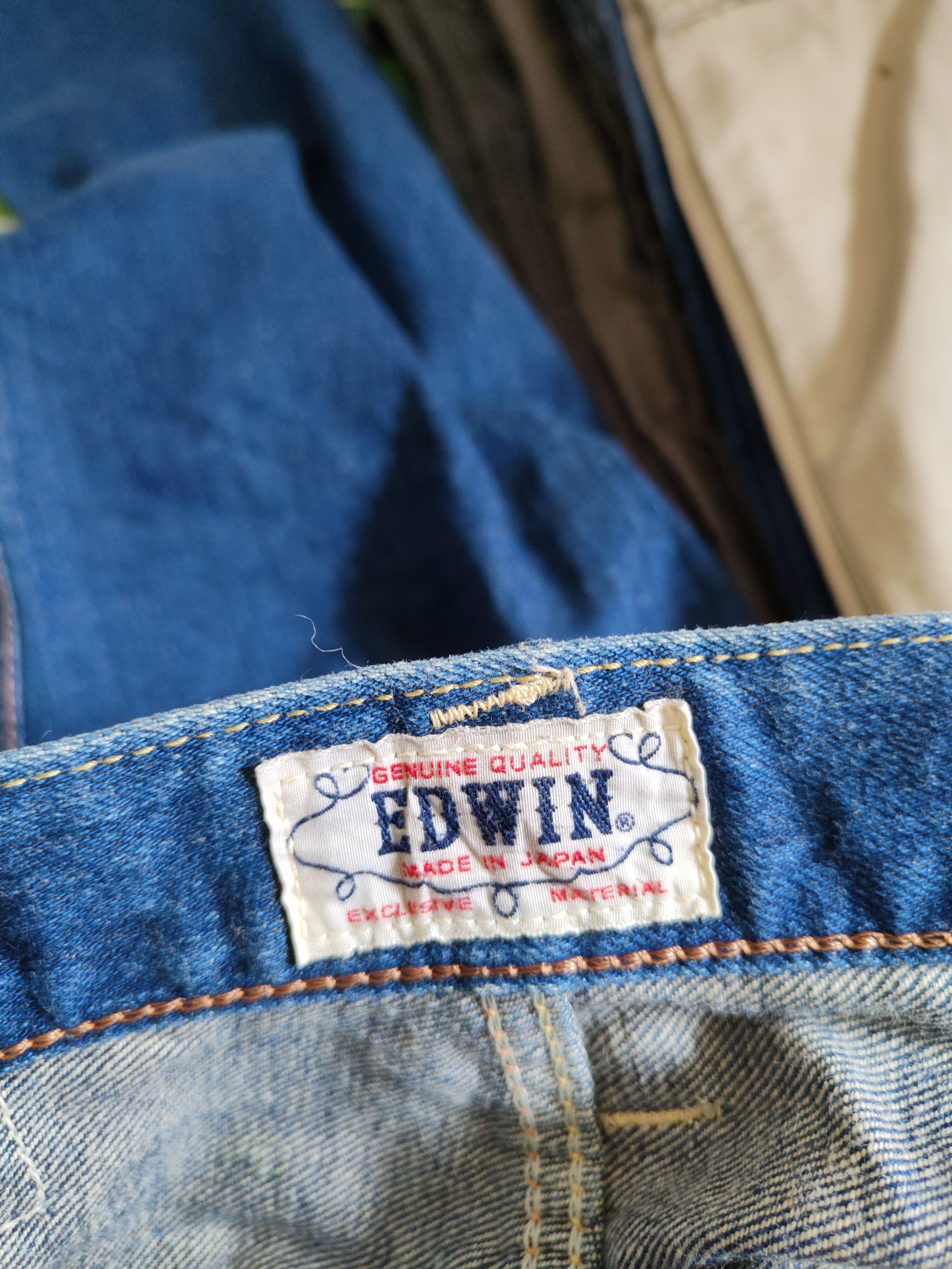 Edwin Edwin Dark faded vtg Distressed ripped jeans Denim #S1485 Size US 31 - 16 Thumbnail