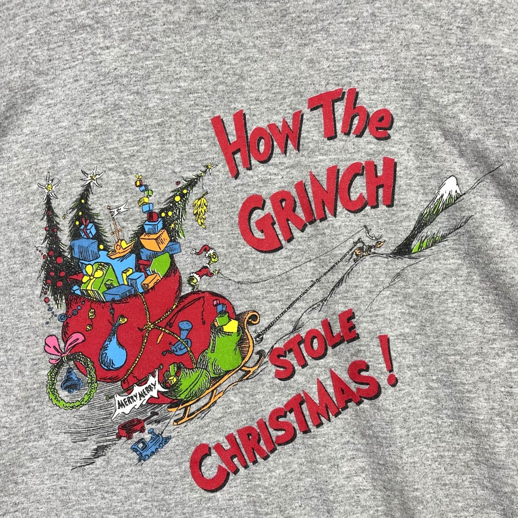 Vintage VINTAGE Grinch Shirt Mens XL Gray Dr Seuss How The Grinch Stole Christmas Tee Size US XL / EU 56 / 4 - 4 Thumbnail