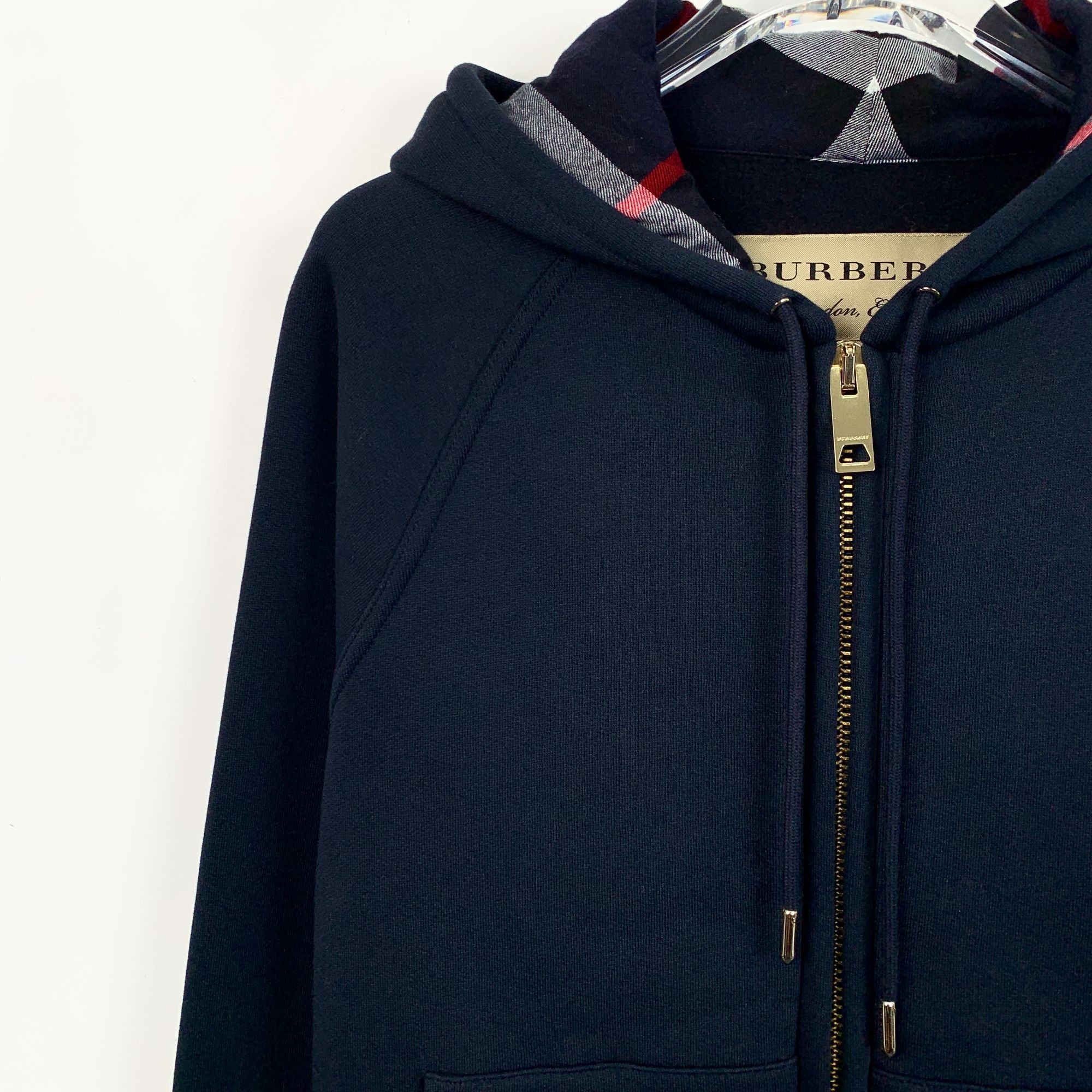 Burberry Burberry Deep Blue Cotton Hooded Zip-Up Sweatshirt With Draw Size US M / EU 48-50 / 2 - 5 Thumbnail