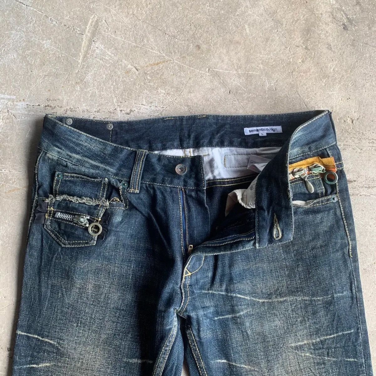 semanticdesign ‼️ SICKS ‼️ SEMATIC DESIGN W33 L32 JEANS FLARE DENIM PANTS Size US 33 - 8 Thumbnail