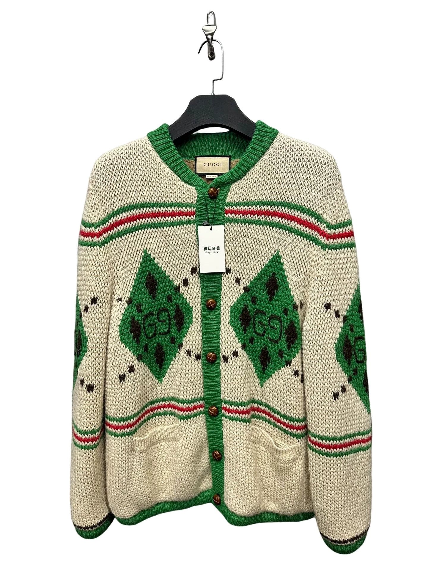 Gucci Gucci Argyle Wool Alpaca Knit Cardigan S Size S / US 4 / IT 40 - 1 Thumbnail