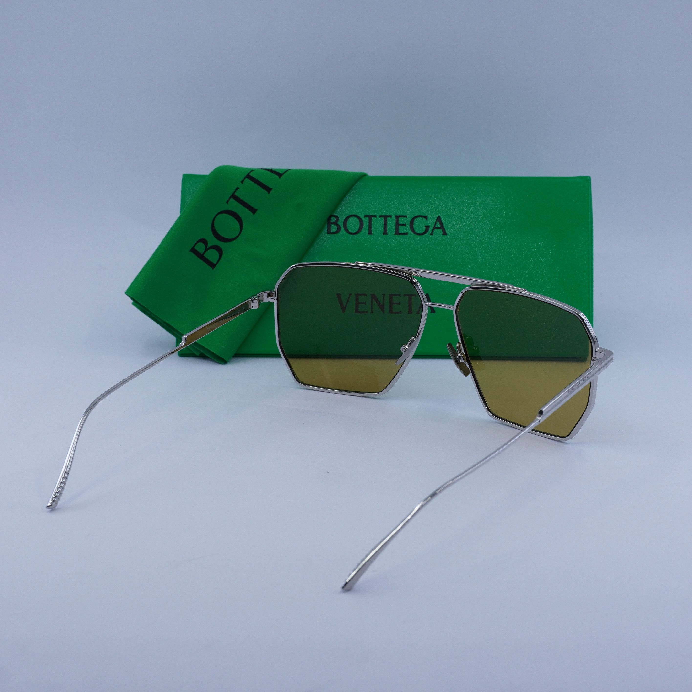 Bottega Veneta 🕶️ New Bottega Veneta BV1012S 007 Sunglasses - Silver Frame Size ONE SIZE - 10 Thumbnail