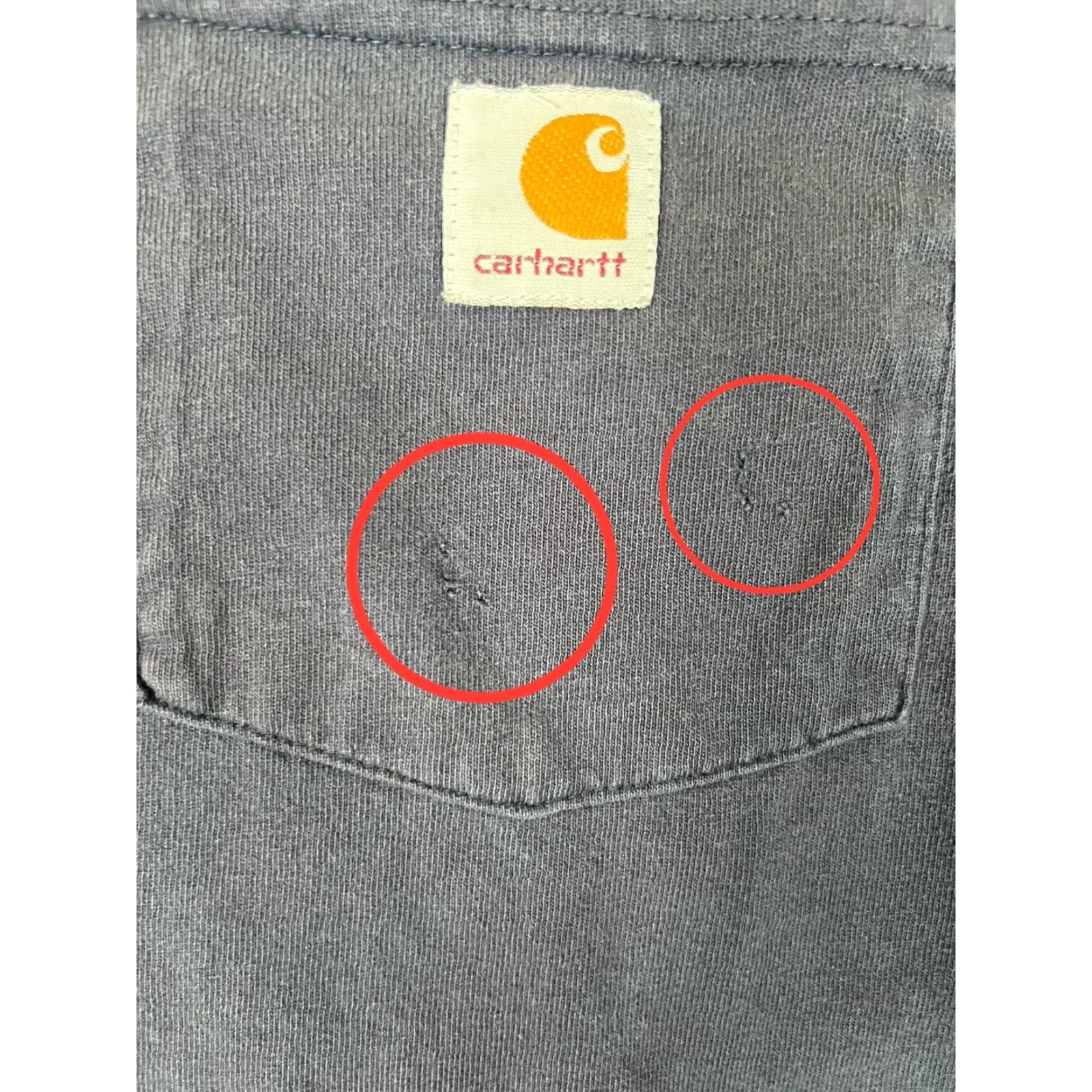 Carhartt Carhartt Men's Long Sleeve Henley Shirt XL Blue Sun Faded Grunge Pockets Knit Cotton Regular Vintage No N/A Size US XL / EU 56 / 4 - 3 Thumbnail