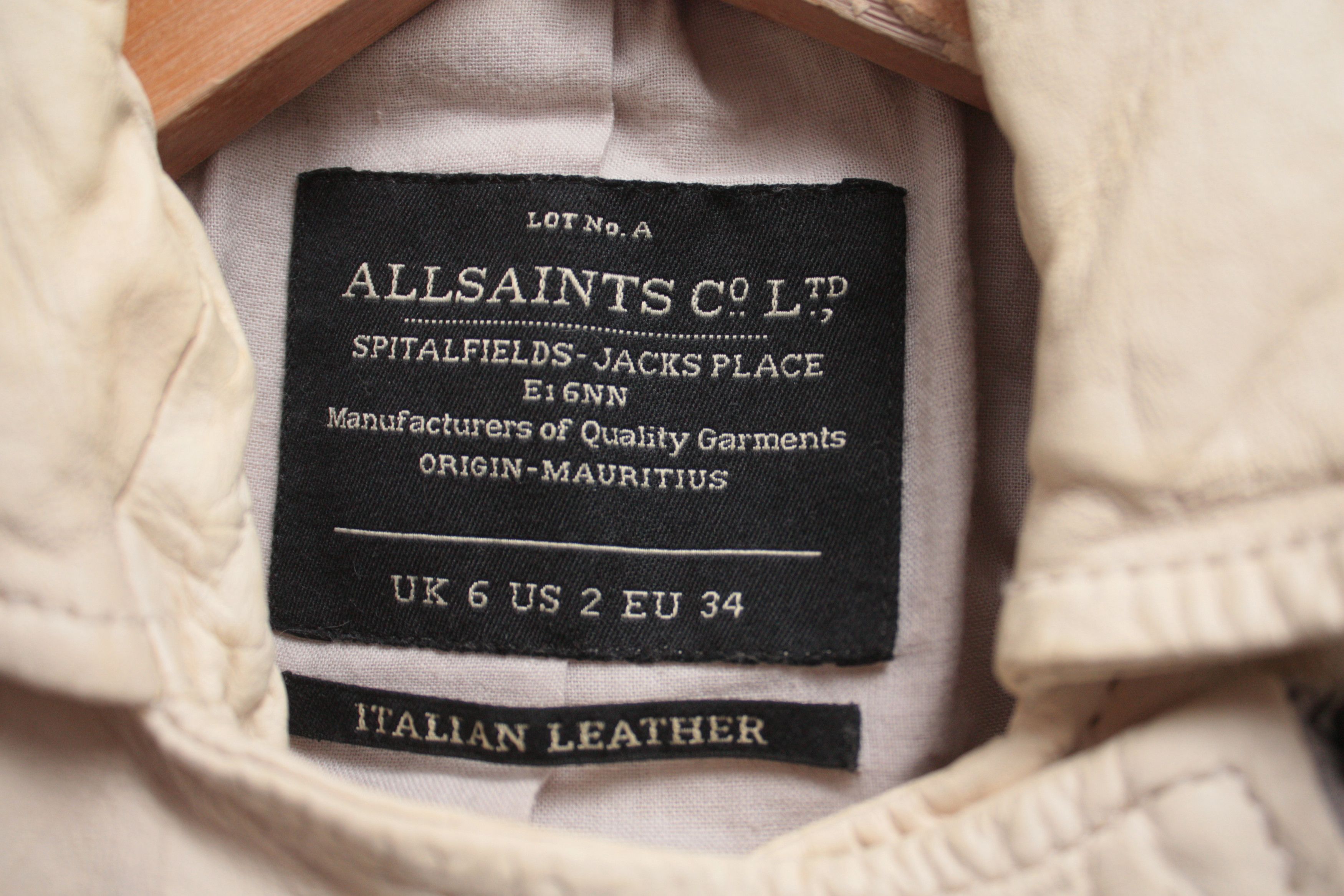Allsaints All Saint Crean White Leather Jacket Women's US2 Size XS / US 0-2 / IT 36-38 - 3 Thumbnail