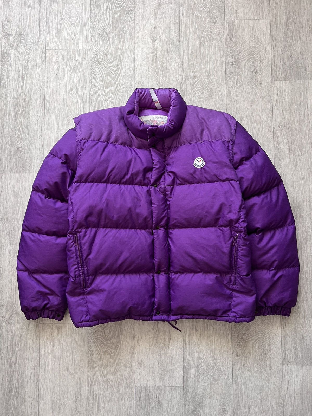 image of Moncler x Moncler Grenoble Puffer / Vest Jacket Vintage 80's 2In1 in Purple, Men's (Size 2XL)