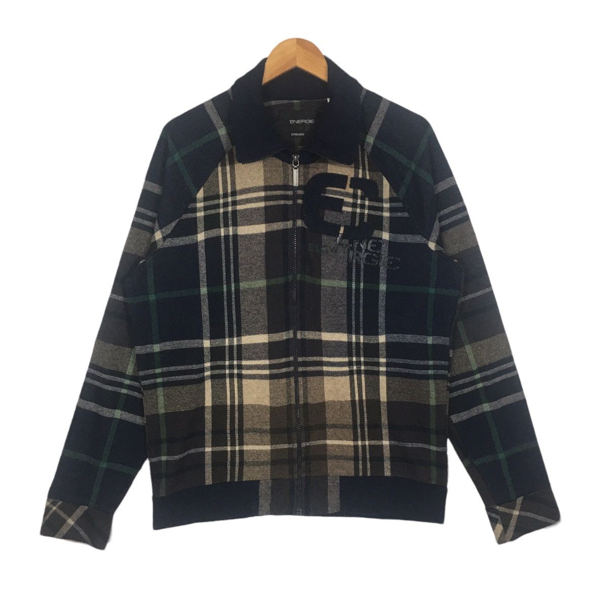 Vintage Energie Designer Italy Green Check Jacket Size