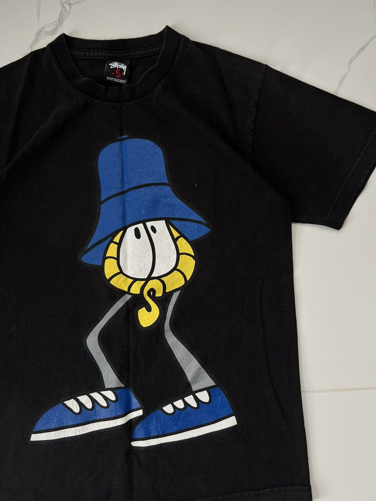 Stussy × Vintage 90's STUSSY REAS RARE Y2K CAP GUY TEE RETRO Size US S / EU 44-46 / 1 - 2 Thumbnail