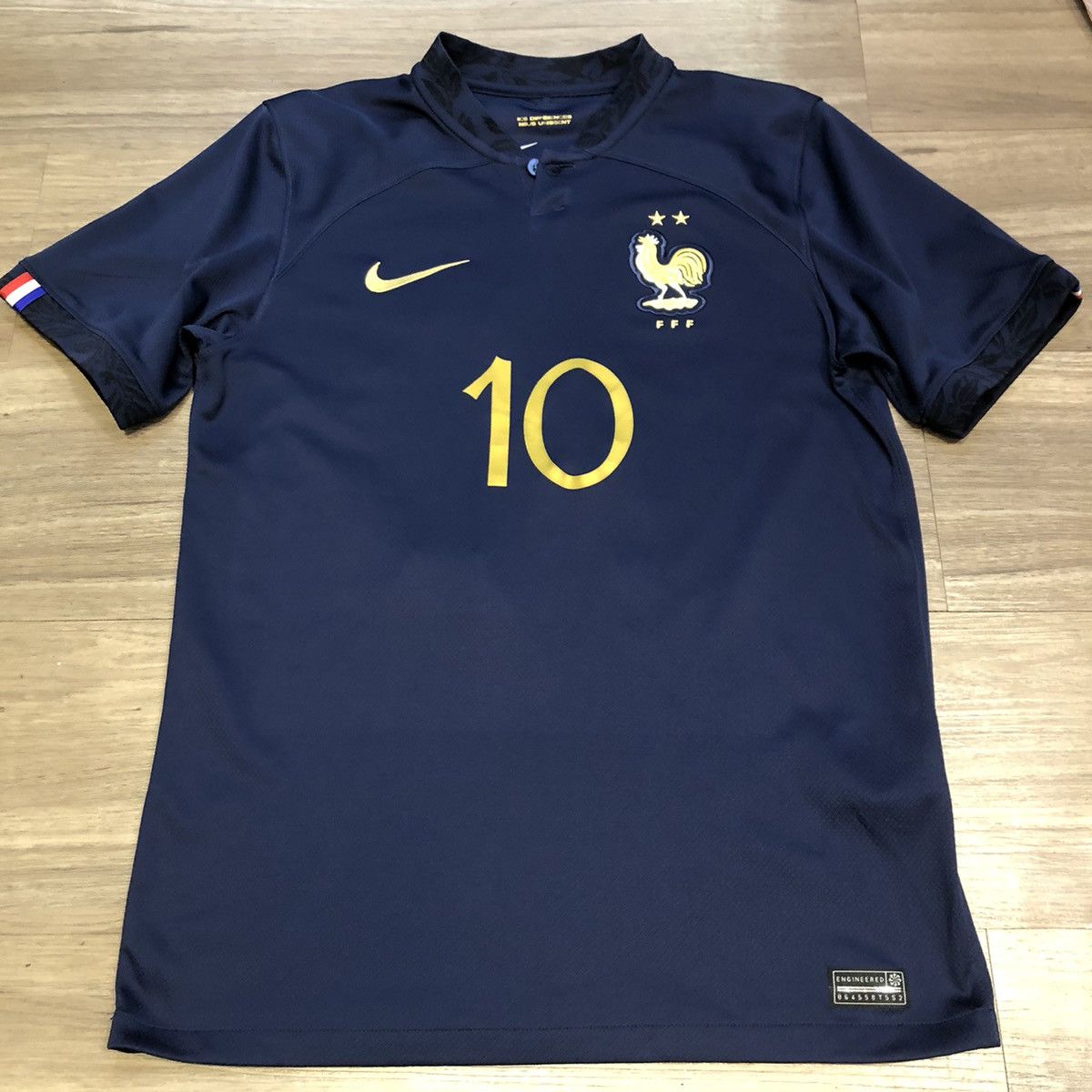 image of Fifa World Cup x Nike France World Cup 2022 Home Shirt 10 Mbappe in Navy, Men's (Size Small)