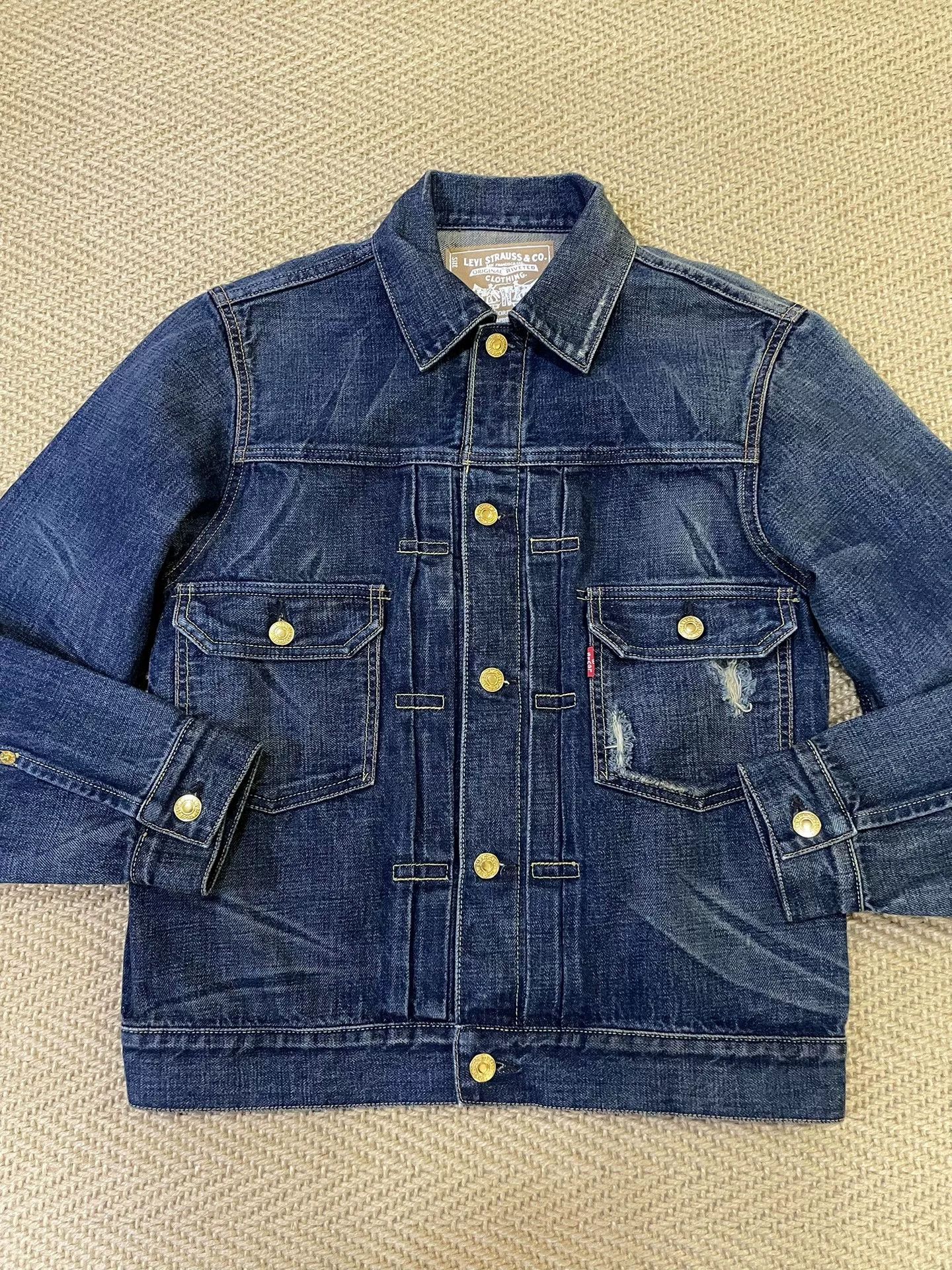PHENOMENON stylish blue denim jacket with gold buttons Size US M / EU 48-50 / 2 - 1 Thumbnail