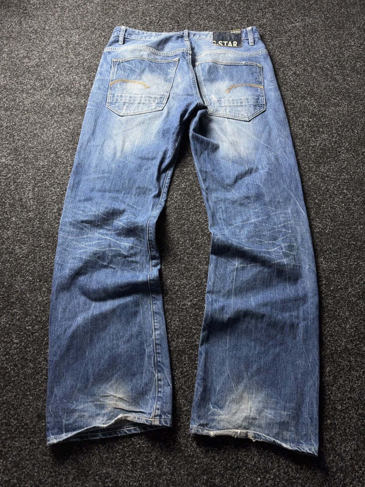 G-Star 00s Y2K G-Star RAW GS01 Distressed Destroyed Wide Jeans Size US 32 / EU 48 - 10 Thumbnail