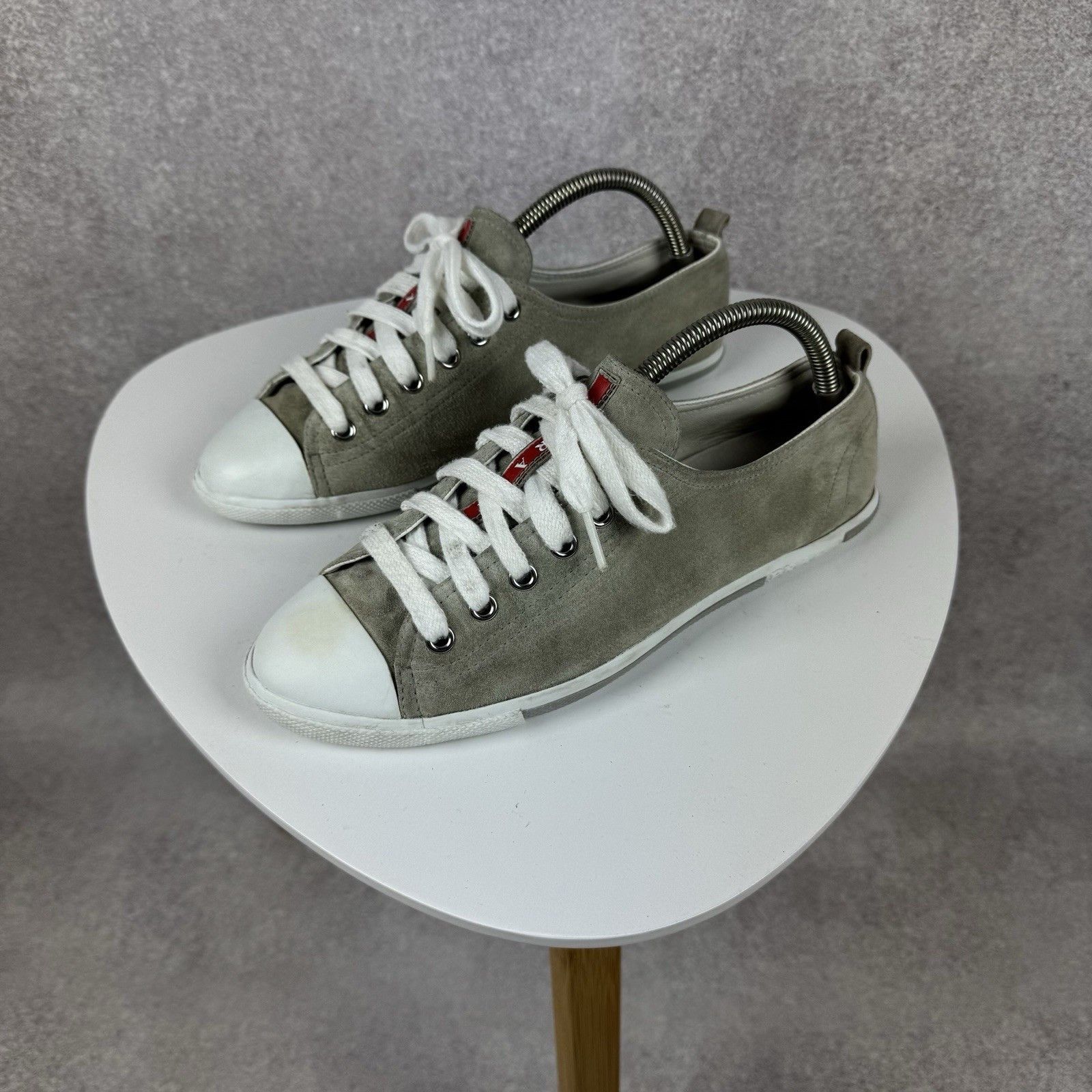 Prada Prada Women Shoes Size 8US/39EU Flat Gray Canvas Rubber Toe Size US 8 / IT 38 - 1 Thumbnail