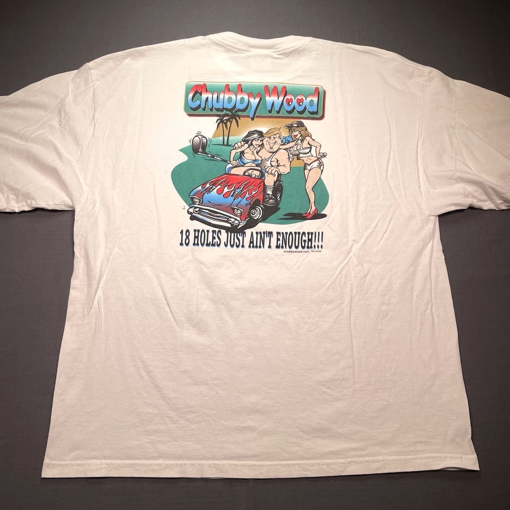Big John VINTAGE Big Johnson Chubby Wood Shirt Tee Golf 2XL White Men Mens Funny T-Shirt Y2K Size US XXL / EU 58 / 5 - 4 Thumbnail