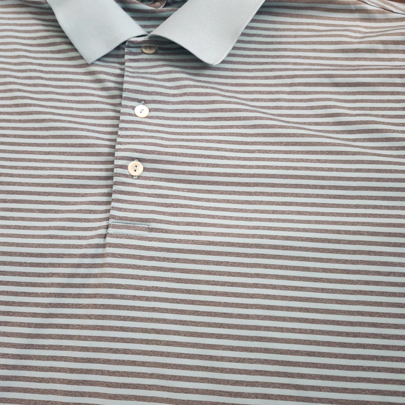 Peter Millar Peter Millar Summer Comfort Shirt Mens XL Turquoise Striped Polo Golf Atheisure Shirt Size US XL / EU 56 / 4 - 6 Thumbnail